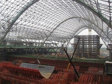 Q235B / Q355B Commercial Steel Frame Building Decoiling Steel Grid Frame