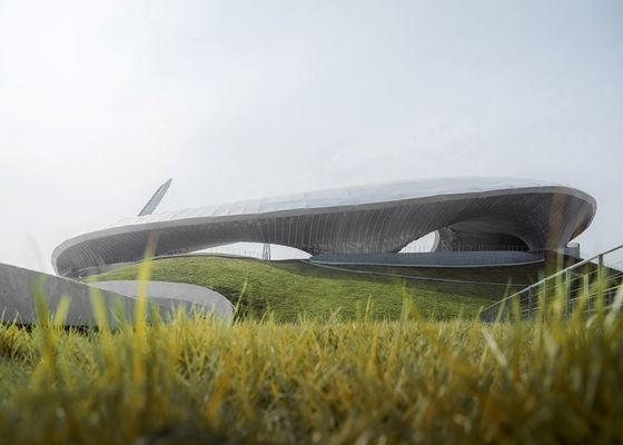 Prefab Steel Structure Stadium Q235 Steel Structural Construction Decoiling