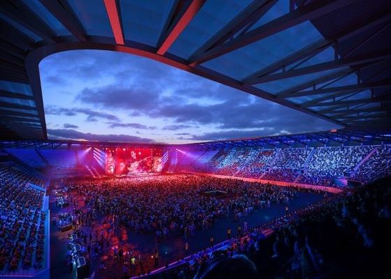 Light Prefab Metal Gym Buildings Pre Engineered Steel Stadium