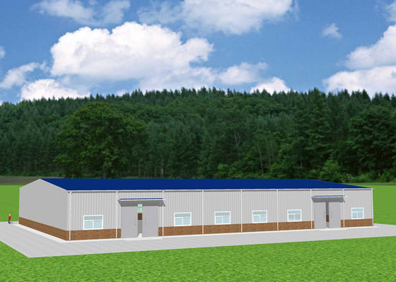 Waterproof Steel Structure Workshop Fabricated Steel Portal Frame Warehouse GB