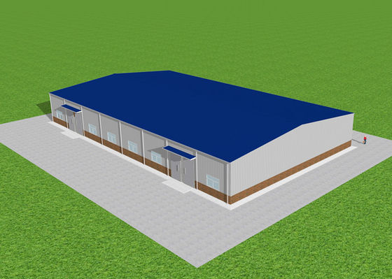 Waterproof Steel Structure Workshop Fabricated Steel Portal Frame Warehouse GB