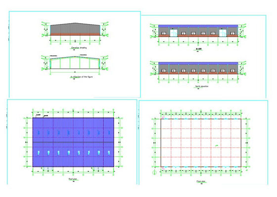 Waterproof Steel Structure Workshop Fabricated Steel Portal Frame Warehouse GB