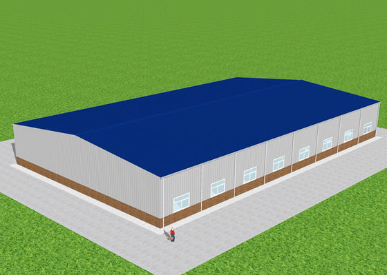 Waterproof Steel Structure Workshop Fabricated Steel Portal Frame Warehouse GB