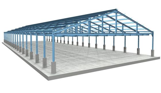 Customized Aluminum / PVC Windows Steel Structure Warehouse With C/Z Section Purlin
