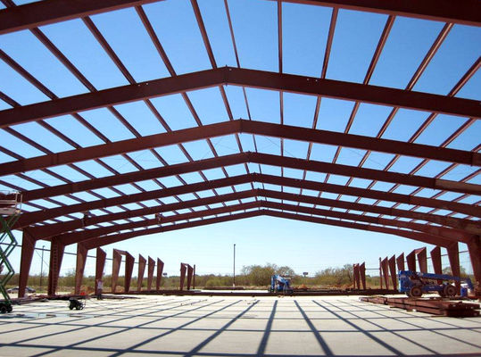 Hot Rolled / Welded H Section Steel Prefabricated Warehouse With 3-20T Crane