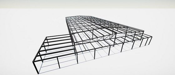 Slope / Flat Roof Steel Structure Warehouse With Sandwich Panel / Steel Sheet Wall