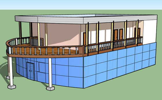 Customized Commercial Prefab  Buildings Used For Restaurant With Lightweight Steel Frame