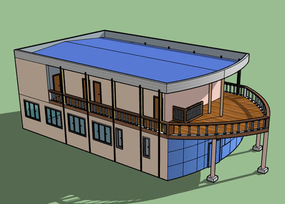 Customized Commercial Prefab  Buildings Used For Restaurant With Lightweight Steel Frame