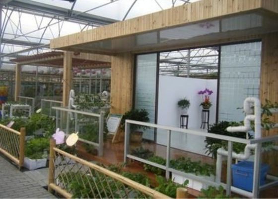 Lightweight Steel Sightseeing Venlo Glass Greenhouse Restaurant Custom Shaped