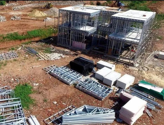 Q355B Q235B Steel Structure Housing Windproof Lightweight Steel Frame Villa