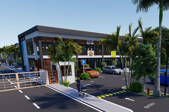 Q235B Q355B Steel Structure Shopping Mall / Two Storey Steel Frame Building