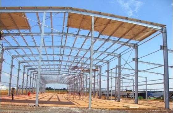 Portal Structure Steel Structure Workshop For Processing Plant With Rolled Up/Sliding Doors