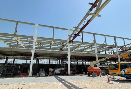 Lightweight Garage Hot Rolled / Welded H Section Steel Structure Workshop
