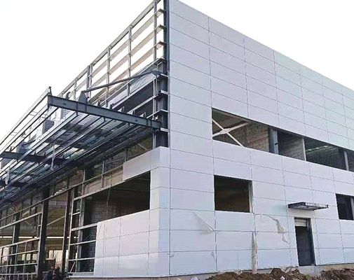 Metal Construction Steel Structure Warehouse With Aluminum / PVC Windows
