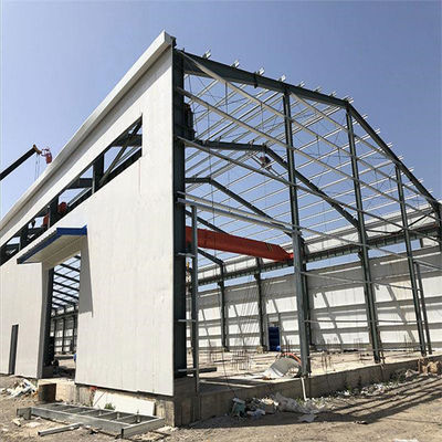 High Performance Metal Warehouse With Slope Roof And Hot Rolled H Section Steel Beams