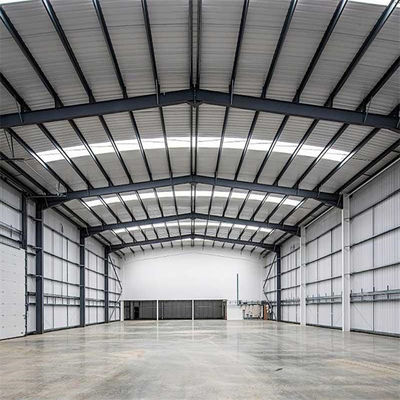 High Performance Metal Warehouse With Slope Roof And Hot Rolled H Section Steel Beams