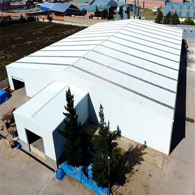 Hot Rolled Prefab Steel Warehouse For Slope Roof With Strong Load Capacity