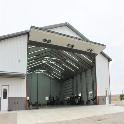 Welded H Section Steel Structure Warehouse For Slope Roof And Sandwich Panel Wall