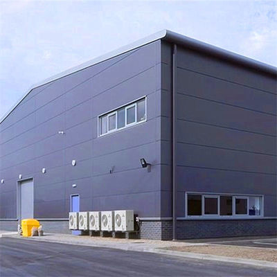 Customized Portal Structure Metal Building Workshop With Rolled Up Door