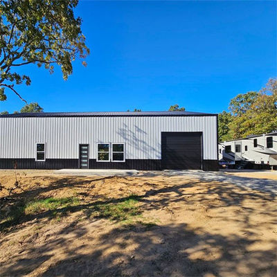 Portal Frame Steel Structure Workshop With Rolled Up Door