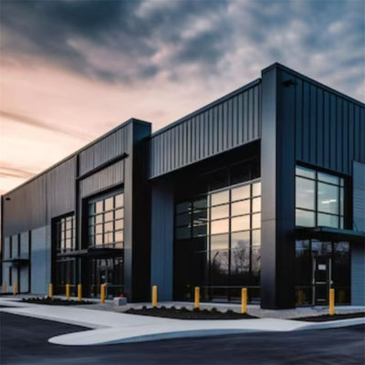 Customized Prefabricated Steel Office Building With KFC Door/ Steel Door/ PVC Door