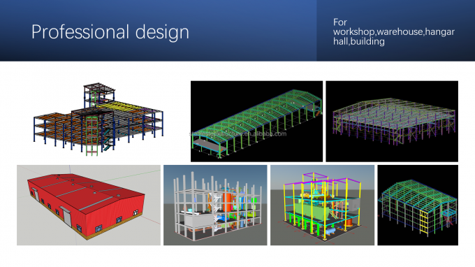 Grid Prefabricated Metal Warehouse Buildings Large Span ISO9001 1