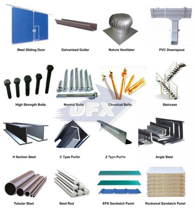 Stable Grid Steel Structure Workshop Prefabricated Building CE 5