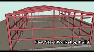 A workshop constructed with steel structure materials